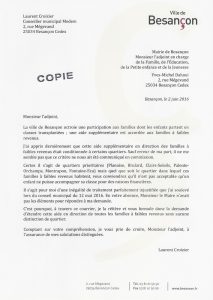 Courrier CLASSE DECOUVERTE