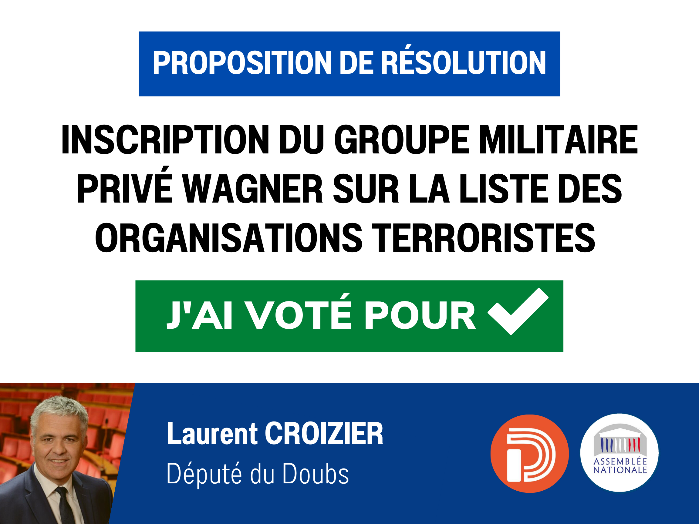 LOI visant à inscrire le groupe militaire privé Wagner sur la liste des organisations terroristes ojet de Loi